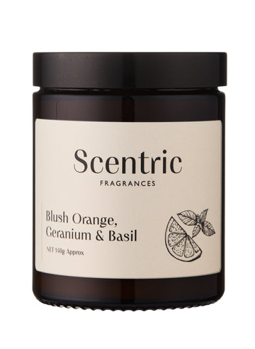 Blush Orange, Geranium & Basil Scented Candle
